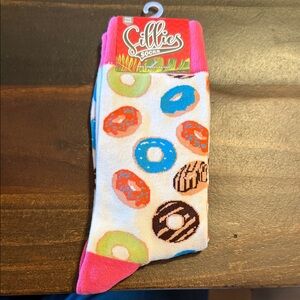 Men's Donut Athletic Socks - Pink and White
